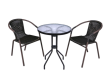 Záhradná ratanová stolička Bistro - čierna s hnedou štruktúrou