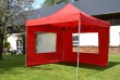 Záhradný párty stan nožnicový PROFI 3x3 m červený + 2 bočné steny