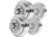 Set jednoručných chrómovaných činiek MOVIT 2 x 25 kg