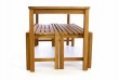 Záhradný set lavíc a stola DIVERO - ošetrené teakové drevo - 150 cm
