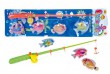 Hra ryby/rybář magnetické plast 4ks+prut plast 44cm asst 2 barvy na kartě
