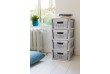 Regál so šuplíkmi 4 x 11 L INFINITY DOTS - sivý