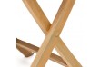 DIVERO skladací záhradný stolík z teakoveho dreva, Ø 90 cm