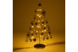 Vianočný kovový strom - čierny, 25 LED, teple biela