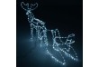 Vianočná dekorácia- sob so saňami studene biely, 140 cm