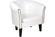MIADOMODO kreslo Chesterfield s taburetom - biela