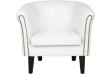 MIADOMODO kreslo Chesterfield s taburetom - biela