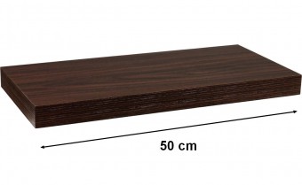 Nástěnná police STILISTA VOLATO - tmavé dřevo 50 cm
