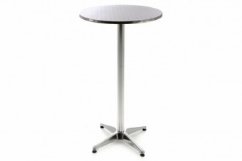 Barový stôl 110 cm okrúhly - strieborný