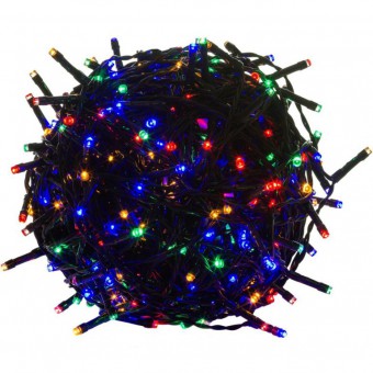 Vianočné LED osvetlenie - 60m, 600 LED farebné, zelený kábel