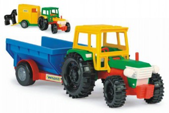 Traktor s vlečkami plast 38cm asst 2 druhy Wader