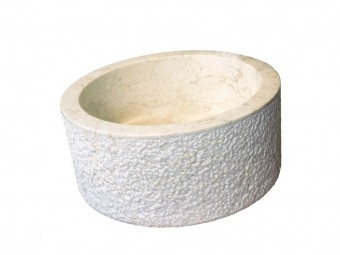 Umývadlo z prírodného kameňa MIRUM 509 Ø 40 cm Cream