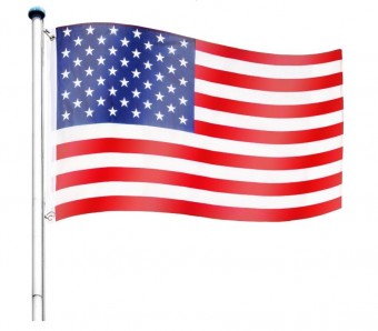 Vlajkový stožiar vrátane vlajky USA - 650 cm