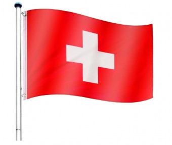 Vlajkový stožiar vrátane vlajky Švajčiarsko - 650 cm