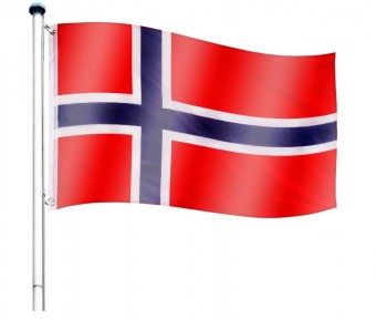 Vlajkový stožiar vrátane vlajky Nórsko - 650 cm