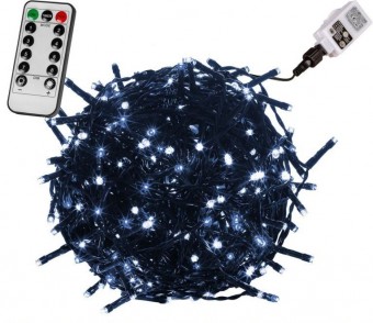 VOLTRONIC svetielka 20m, 200 LED,studená biela, zelený kábel