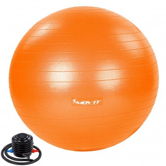 MOVIT Gymnastická lopta s nožnou pumpou, 55 cm, oranžová