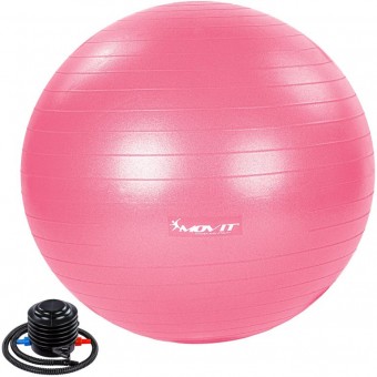 MOVIT Gymnastická lopta s nožnou pumpou, 85 cm, ružová
