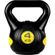 MOVIT Kettlebell činka - 4 kg, čierna/žltá